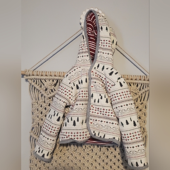 Baby Burts Bees Reversable Jacket. Winter and striped print. Size 3 months - Picture 4 of 6